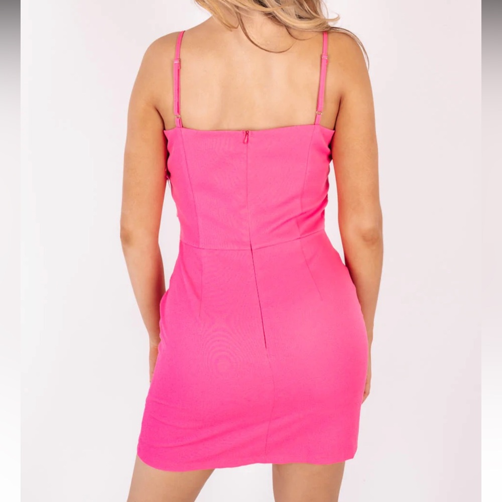 Hot Pink Feather Party Dress